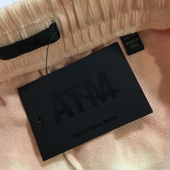 Nwt ATM Anthony Thomas Melillo Dip-Dyed Multi Color Ombré Terry Shorts - Picture 12 of 14